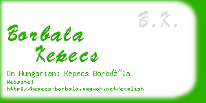 borbala kepecs business card